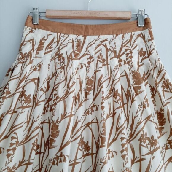 JOE FRESH 100% Cotton Plisse Pleated A-line Skirt Floral Print Sz 2 - Picture 3 of 10